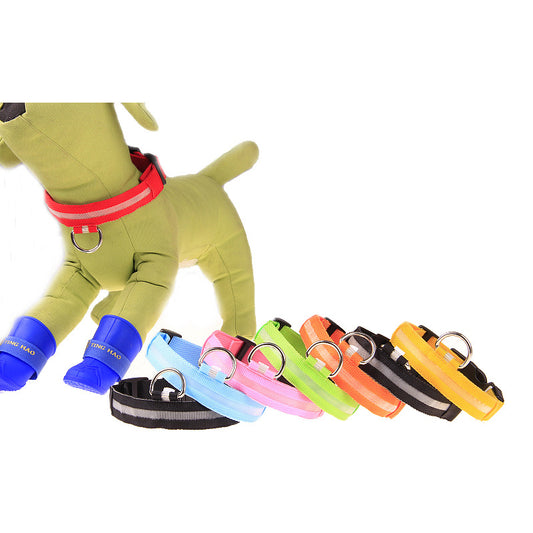 Rechargeable LED Dog Collar – USB Light-Up Safety Collar for Night Walks