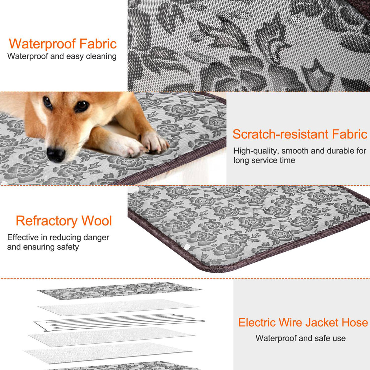 Electric Dog Heating Pad — adjustable warming mat for dogs with chew-resistant cord