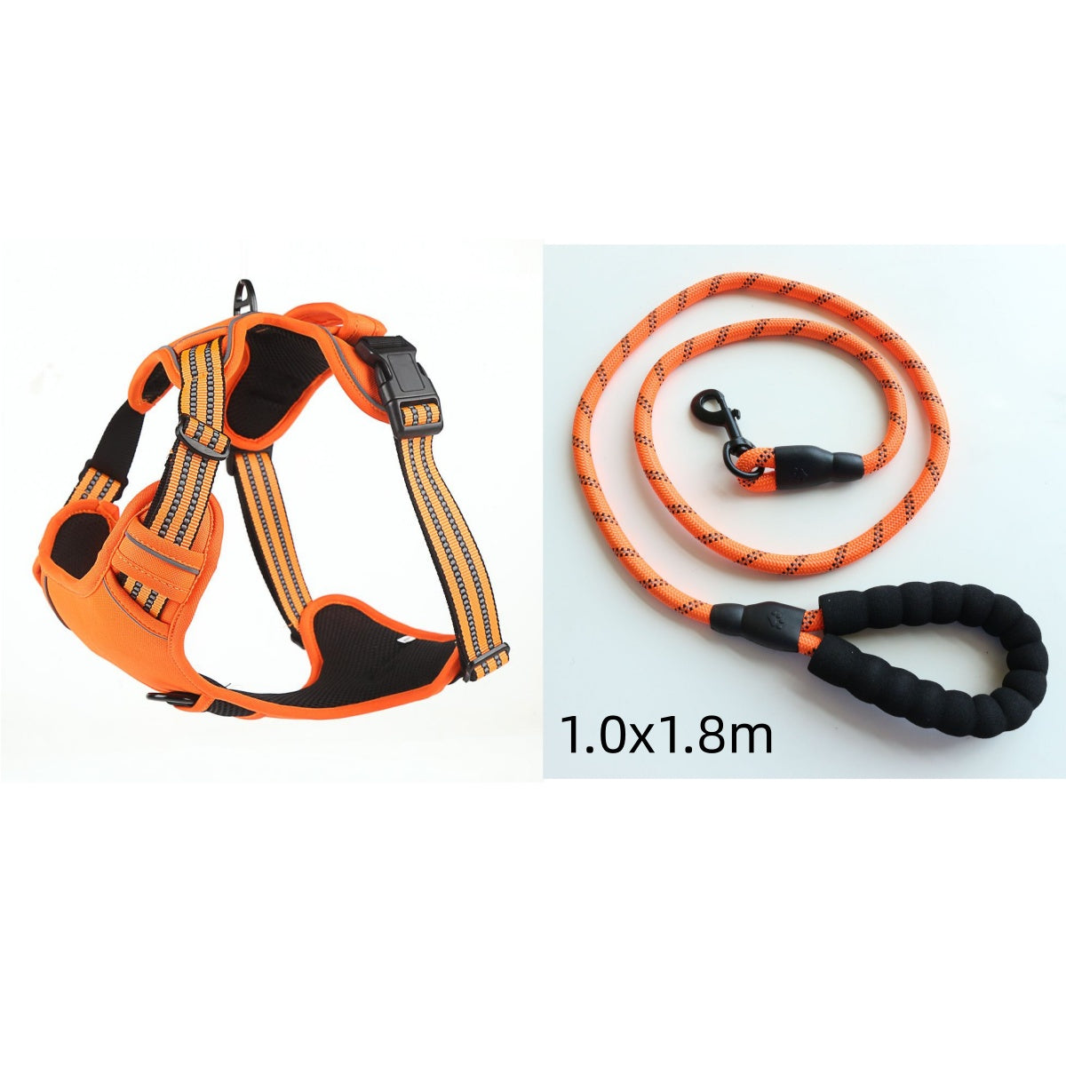 Reflective no-pull dog harness vest — chest view, no-choke design