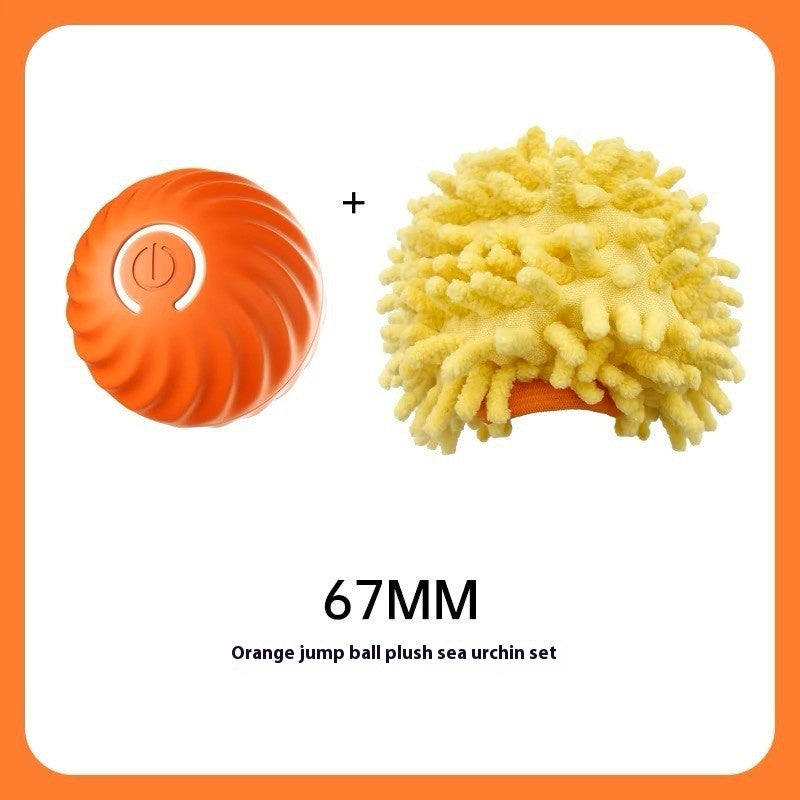 Interactive jumping ball dog toy — self-bouncing, bite-resistant rubber