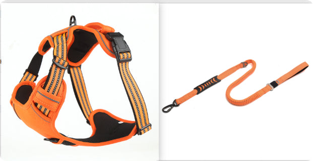 Adjustable dog harness vest — easy on and off, no pulling