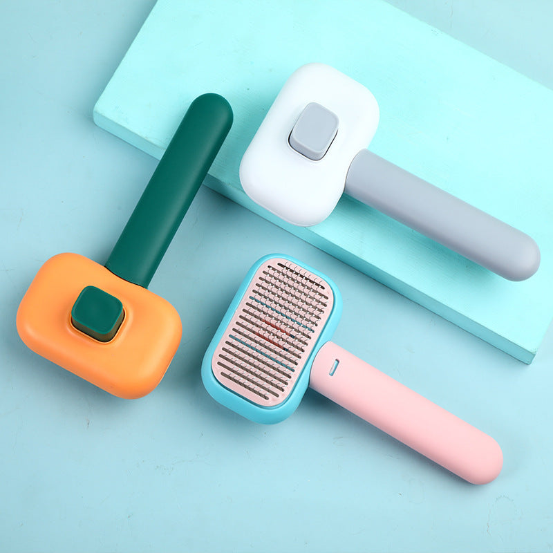 Deshedding brush for dogs with massage tips for detangling coats