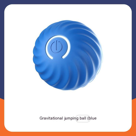 Interactive jumping ball dog toy — self-bouncing, bite-resistant rubber
