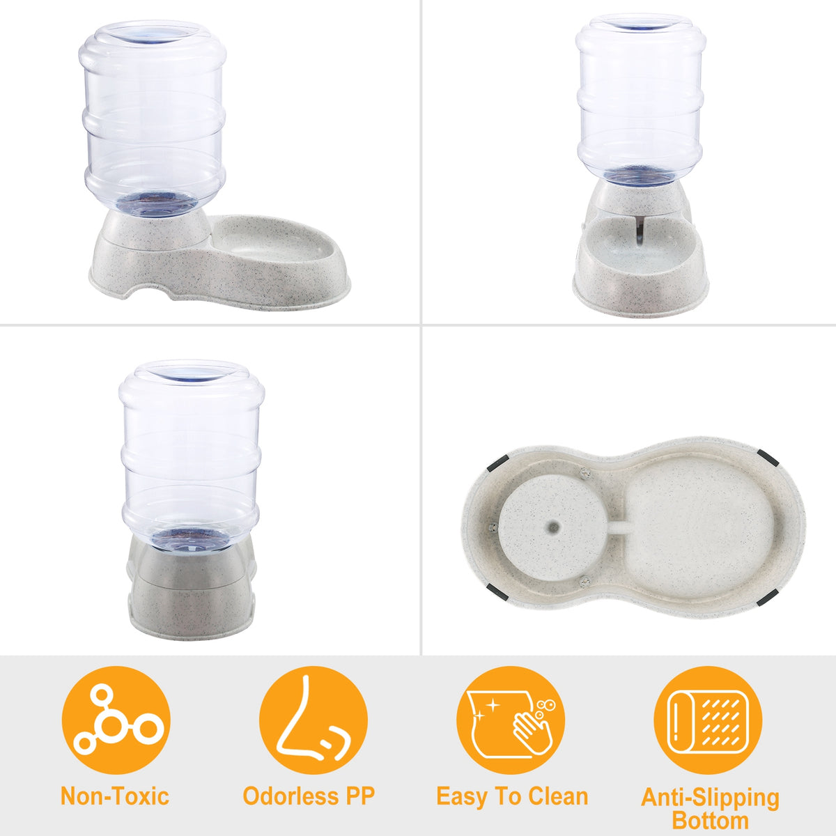 3.5L Automatic Pet Water Dispenser — Gravity Water Feeder for Dogs & Cats (Beige)