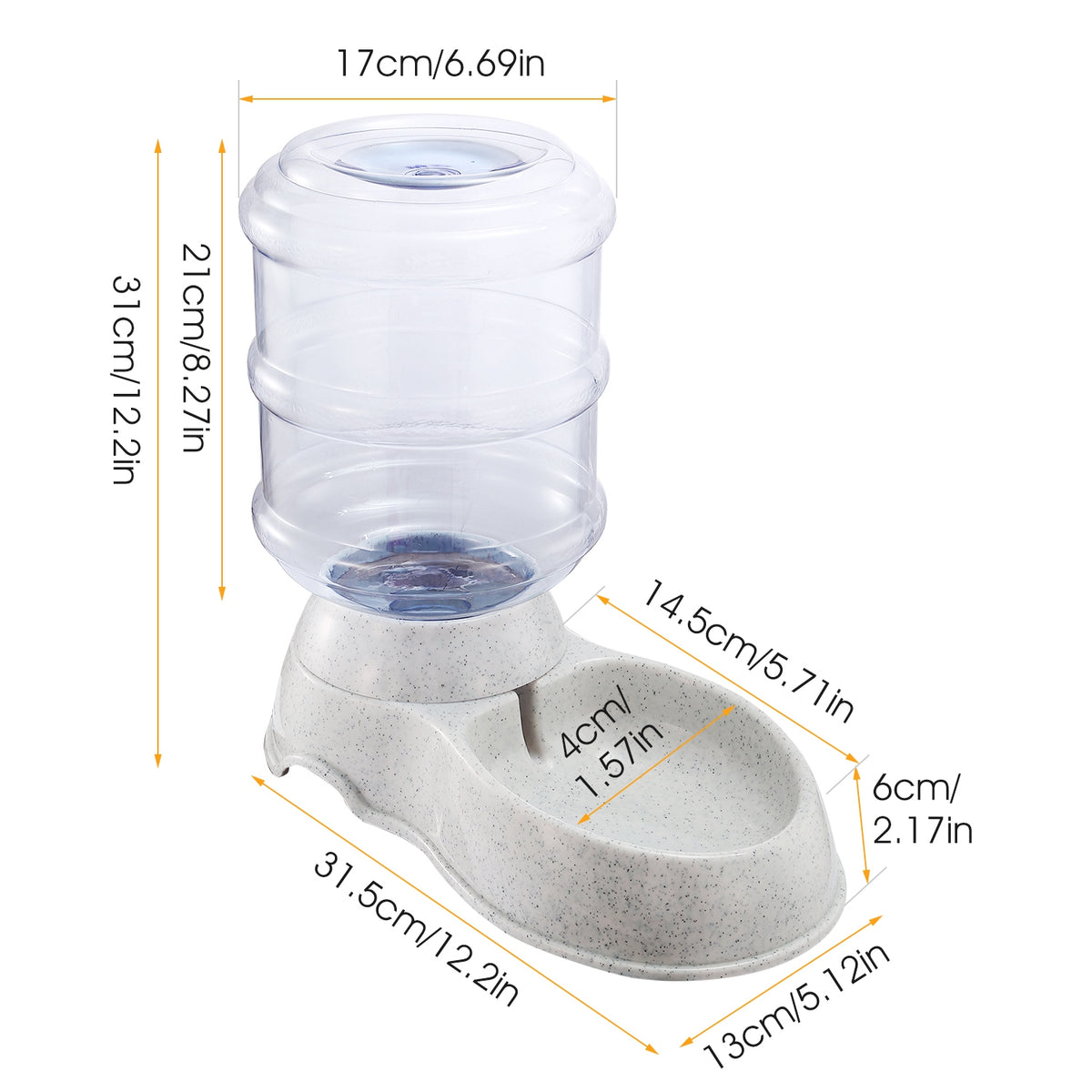 3.5L Automatic Pet Water Dispenser — Gravity Water Feeder for Dogs & Cats (Beige)