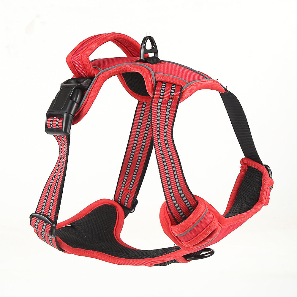 No-pull harness vest for dogs — reflective trim for night walk safety