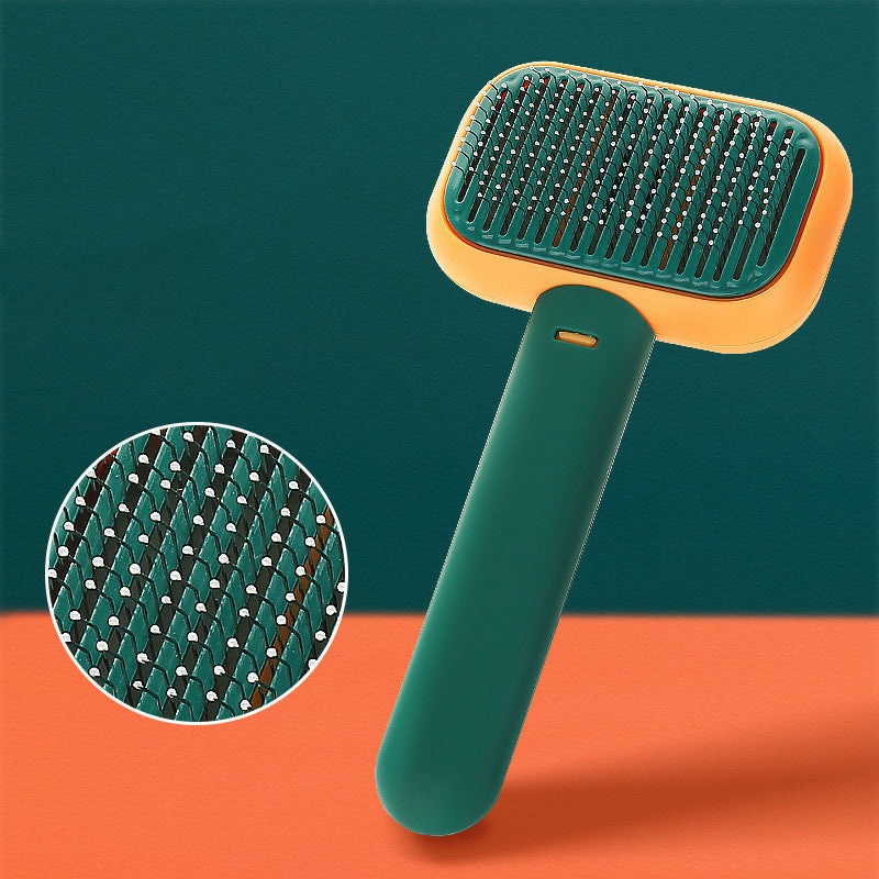 Comfort-grip dog grooming brush for daily brushing and coat care