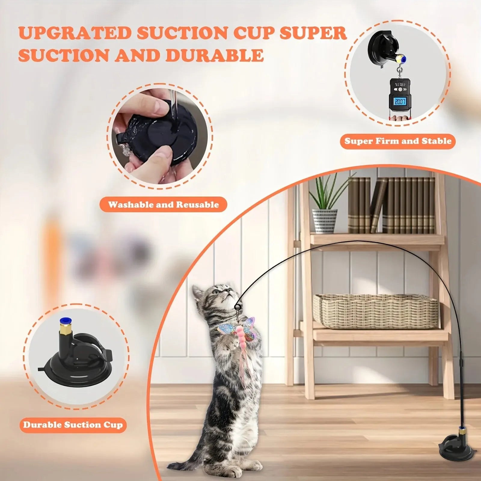 Cat Teaser Toy - Interactive Bell & Feather Wand - Ultimate Cat Toy
