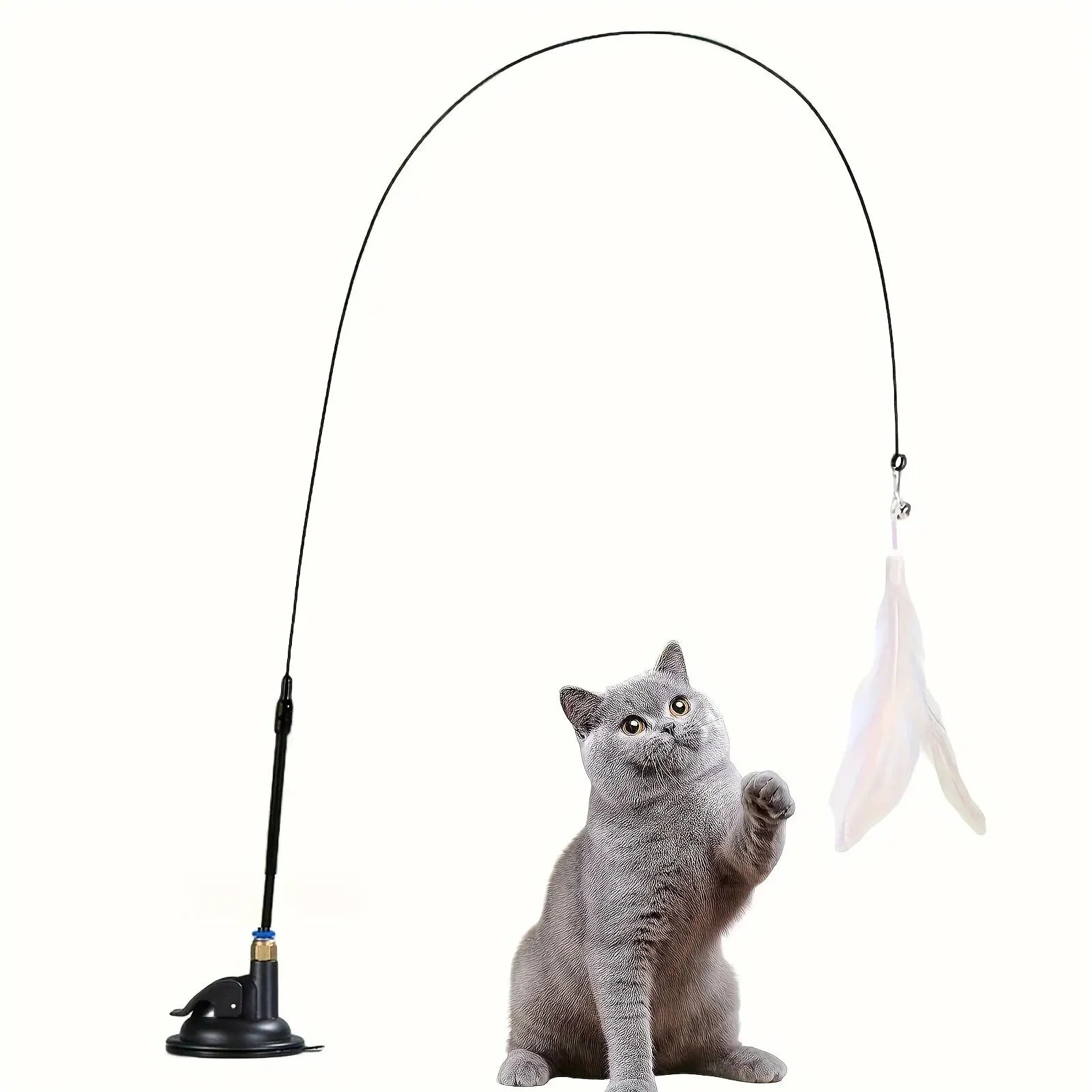 Cat Teaser Toy - Interactive Bell & Feather Wand - Ultimate Cat Toy
