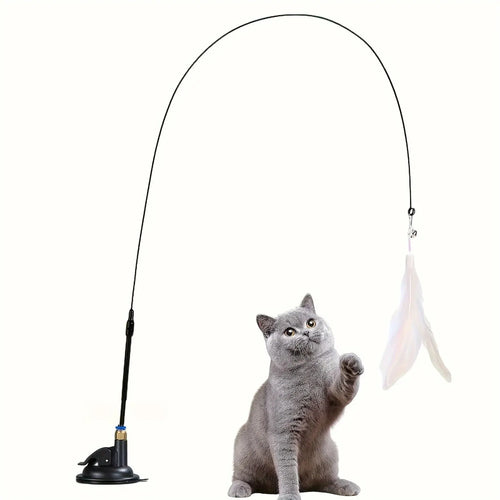 Cat Teaser Toy - Interactive Bell & Feather Wand - Ultimate Cat Toy