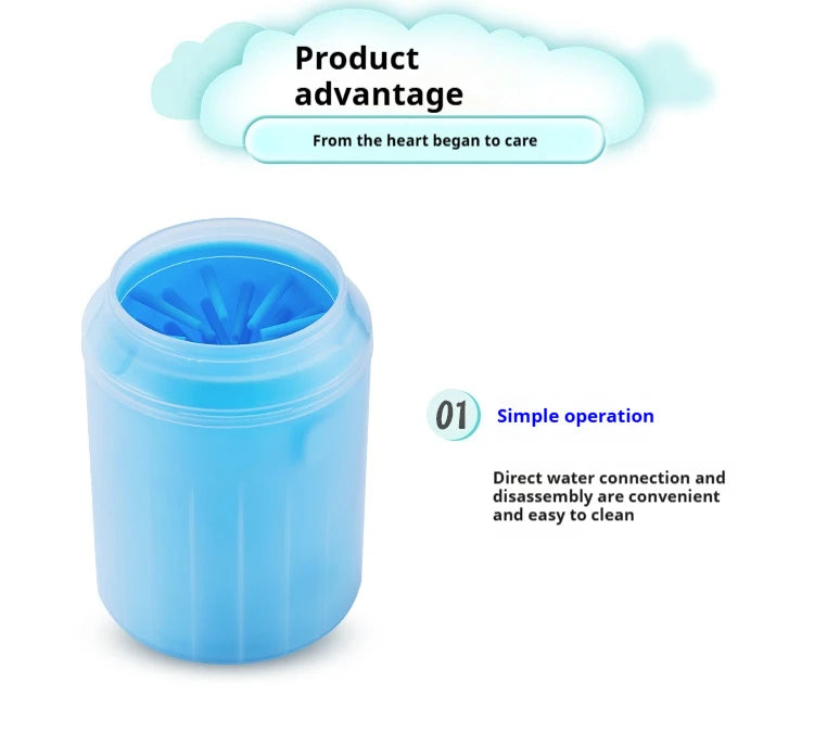 Portable Pet Paw Cleaner Soft Silicone Brush Dog Cat Foot Washer Cleaning Cup Easy to Use Durable Lightweight and Waterproof