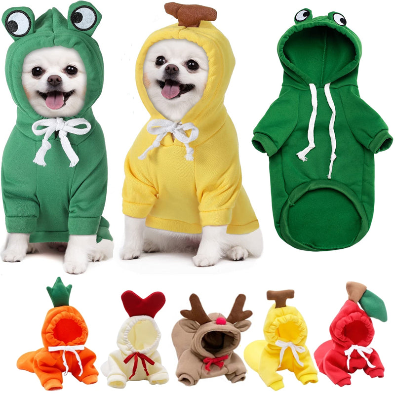Cute Fruit Dog Hoodie – Warm Winter Fleece Sweater for Small Dogs