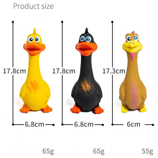 Funny Screaming Chicken Dog Toy – 3 Pack Squeaky Latex Chew Toys