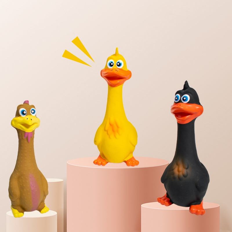 Funny Screaming Chicken Dog Toy – 3 Pack Squeaky Latex Chew Toys